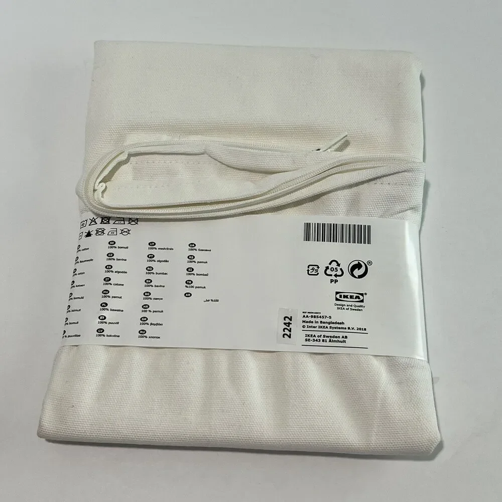 IKEA GURLI Cushion Pillow Cover Square 20X20 Ivory Cream 100% Cotton NEW